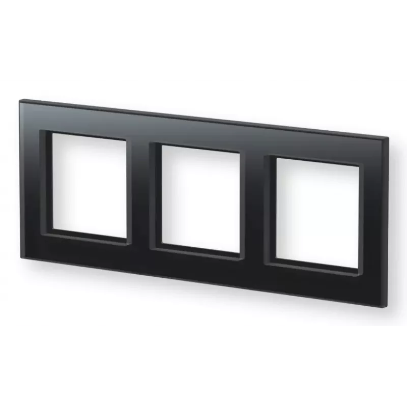 eQ-3 Homematic IP 162150A1 Glass Frame, 3-Gang, Black