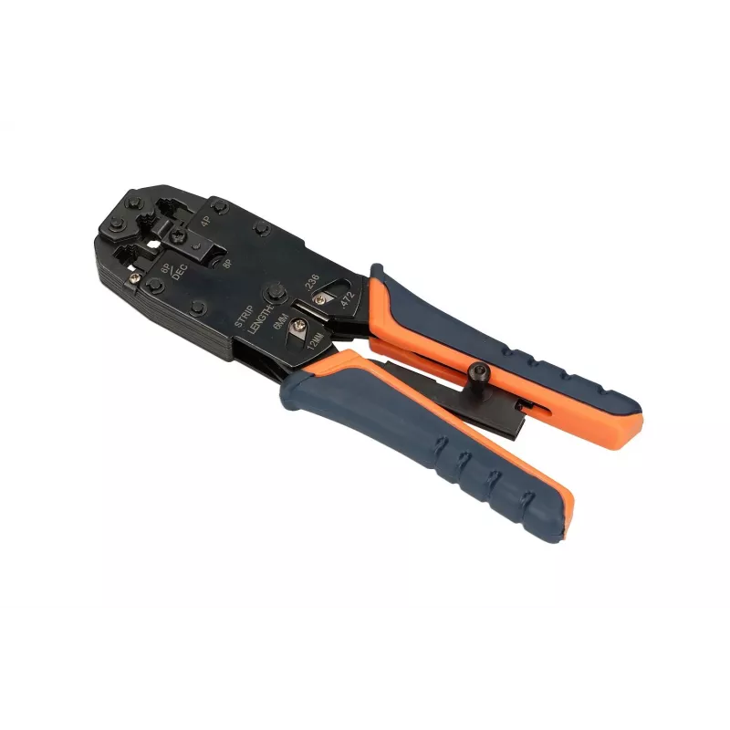 Extralink RJ45 crimp tool 4P+6P+8P with ratchet for modular plugs, 1 pc