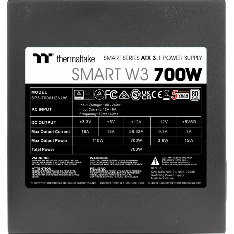 Power Supply Unit Thermaltake Smart W3 700 W