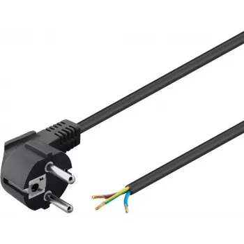 Goobay Grounded Power Cable Angled for custom assembly, 1,8 m, Black (59572)