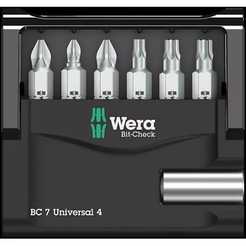 Wera Bit-Set 7-piece Bit-Check 7 Universal 4 05135810001 Phillips Phillips, Phillips Pozidriv, Internal Torx (05135810001)