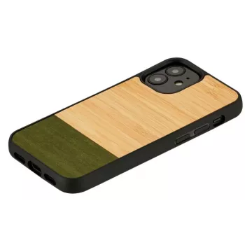Phone case man and wood for iPhone 12 mini — bamboo forest black