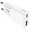 AC indoor mobile device charger 4smarts 541509 — 100–240V, USB-A + USB-C, 1.5 m cable, fast charging, white