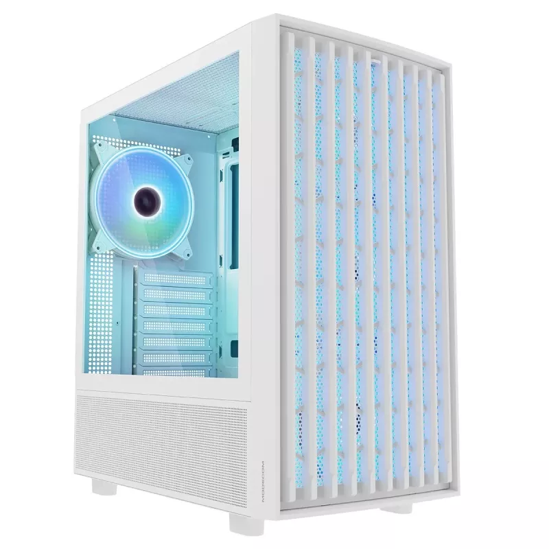 PC case MODECOM BREEZE ARGB Flow MIDI Black — ATX, 3x140mm front + 1x140mm rear, tempered glass, USB-C