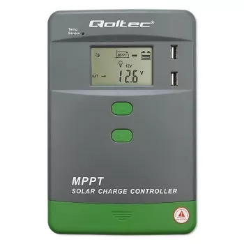 MPPT Solar Charge Controller QOLTEC 53662 with Temperature Sensor