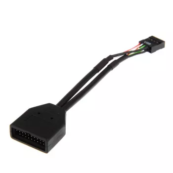 USB 19-pin to USB 9-pin adapter cable 0.15 m, black, No name ZUUS-173