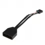 USB 19-pin to USB 9-pin adapter cable 0.15 m, black, No name ZUUS-173