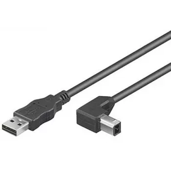 Microconnect USBAB1ANGLED USB cable USB 2.0 1 m USB A USB B Black