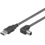 Microconnect USBAB1ANGLED USB cable USB 2.0 1 m USB A USB B Black