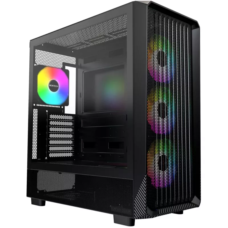 PC Case Montech X5 Midi Tower Black ATX 3x140mm Fans
