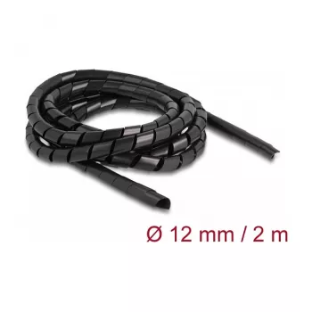 DeLOCK Spiral Hose flexible 2 m x 12 mm black Polyethylene