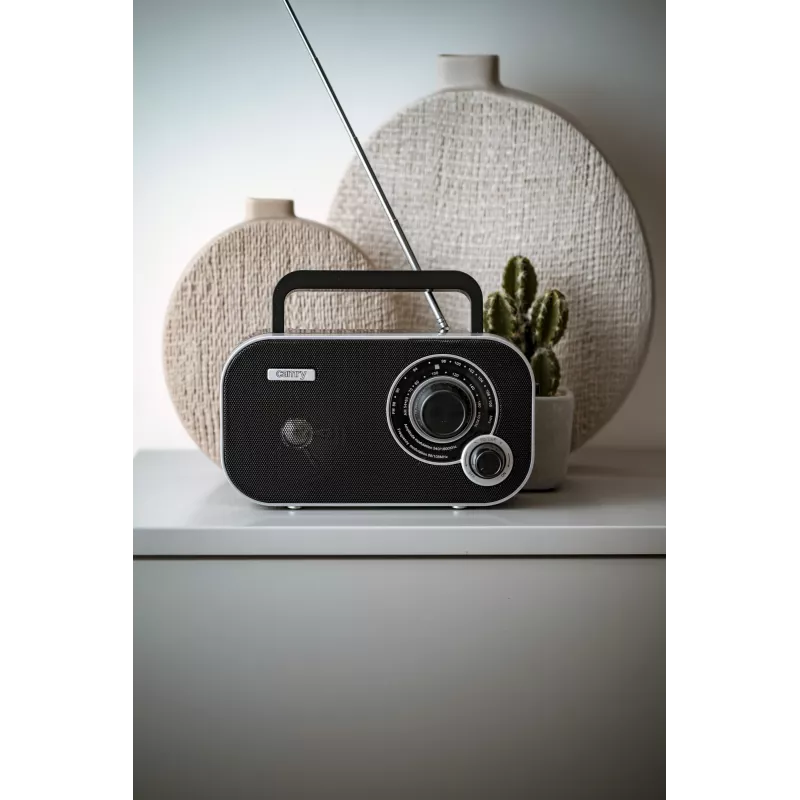 Portable radio Camry CR 1140b — AM/MF, grey, AC or battery power, compact 280×65×113 mm