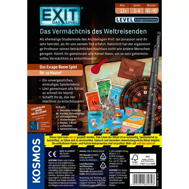 Kosmos EXIT Card Game Travel/adventure