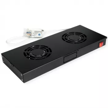 Cooling fan unit ROLINE 26.21.0271 — 19 inch fan module with 2 fans and thermostat