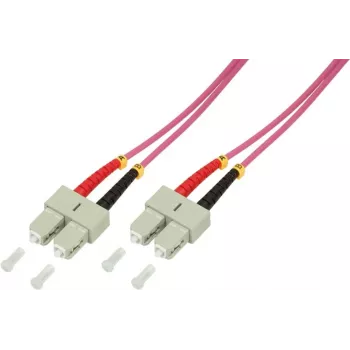LogiLink - Patch-Cable - SC multi-mode (M) to SC multi-mode (M) - 1 m - Fibre Optic - Duplex - 50/125 micrometre - OM4 - Halogen-Free - heather violet