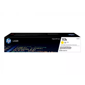 HP 117A Yellow Original Laser Toner Cartridge. Colour toner page yield: 700 pages, Printing colours: Yellow, Quantity per pack: 1 pc(s)