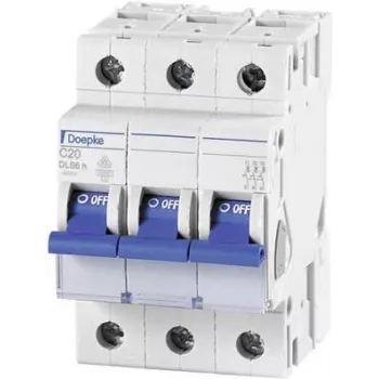 DOEPKE Circuit Breaker C10A DLS-6H-C10-3-6-KA 6kA 3-pin 400V C-Characteristic DLS-6H-C10-3-6-KA (09914291)