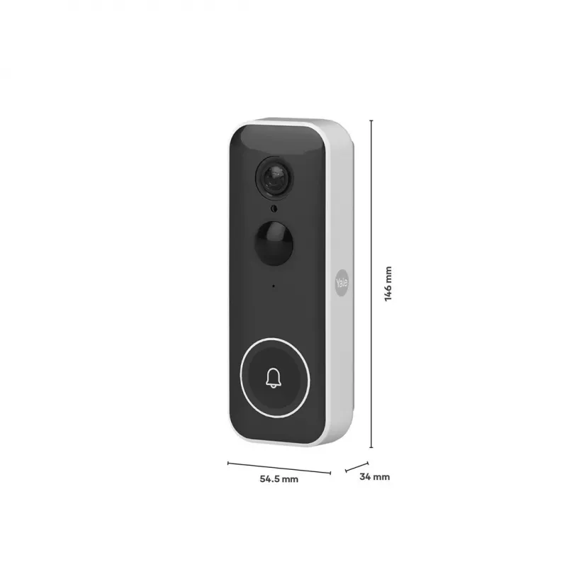 Wired/Wireless Doorbell Chime Yale SV-VDB-1A-W — Black/White, 6 Melodies, Adjustable Volume, LED Indicator, 55×34×146 mm