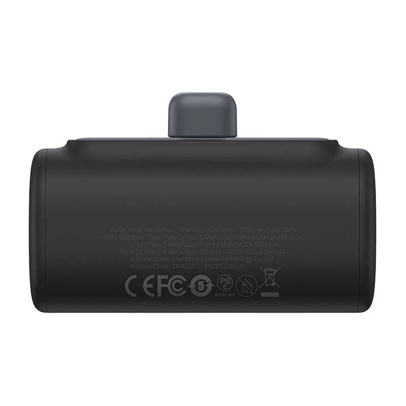 Baseus Compact P10068306113-00 Lithium-ion power bank 5000 mAh Black