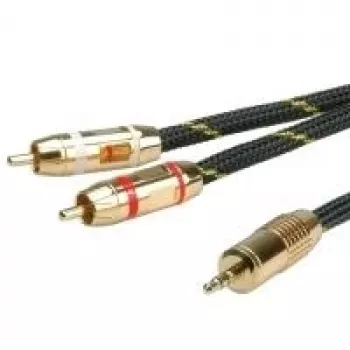 ROLINE GOLD Audio-Connection Cable 3,5mm Stereo - 2x RCA, Plug / Plug 2 (11.09.4273)