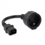 Power adapter QOLTEC IEC 320 C14 to French plug, 0.15 m cable