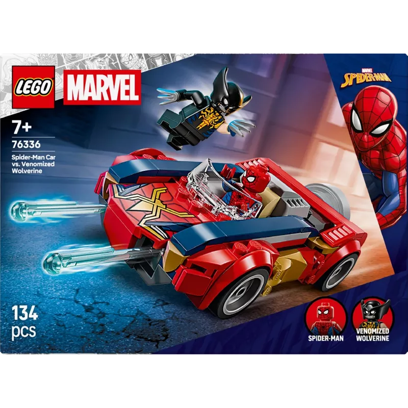 LEGO MARVEL 76336 Spider-Man Car vs. Venomized Wolverine
