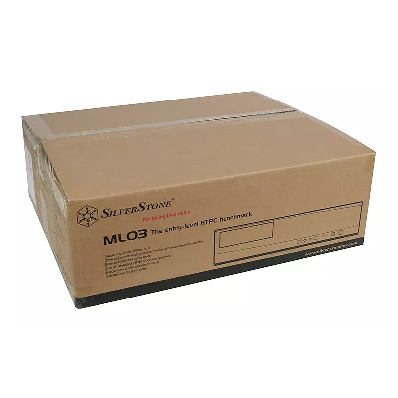 SilverStone MILO ML03 - Desktop - Mikro-ATX - without Power Supply (ATX / PS/2) - Black - USB/Audio (SST-ML03B-R)