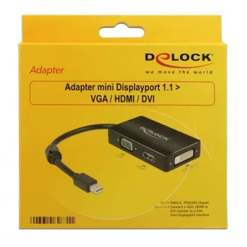 Cable DeLOCK 0.16m DisplayPort/VGA + HDMI + DVI