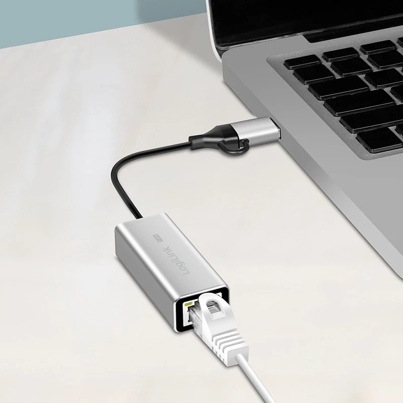 USB-A/-C to 2,5G Ethernet adapter, gray
