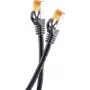 Helos - Patch-Cable - RJ-45 (M) to RJ-45 (M) - 15 m - SFTP - CAT 6a - outdoors, Snagless - Black
