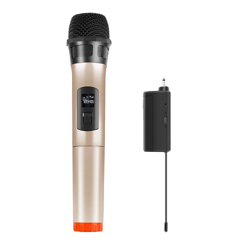 PU628J UHF Wireless Dynamic Microphone with LED Display(Gold)