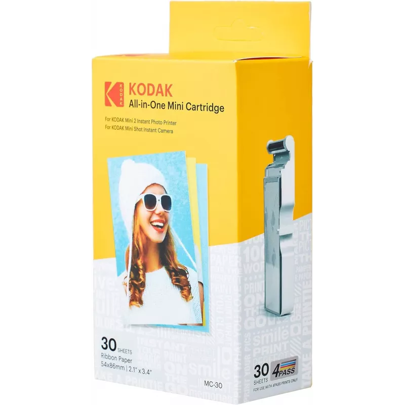 All-in-One Mini Cartridge 30 Sheets, Kodak MC-30 — photo paper cartridge for instant printers, 30-sheet capacity