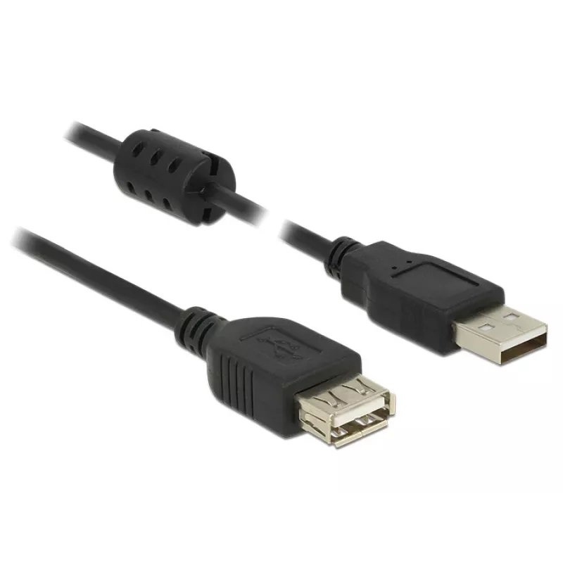 DELOCK Extension Cable USB 2.0 Type-A Plug > USB 2.0 Type-A Socket 0.5 m black