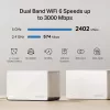 Router MERCUSYS Halo H85X Dual-band Wi‑Fi 6 (802.11ax), 2.4/5 GHz, up to 2402 Mbps, 3 LAN ports, white (3-pack)