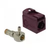 Coaxial connector DELOCK 89716 — FAKRA D male, 90° right-angle, 13.8×21.5×9.5 mm