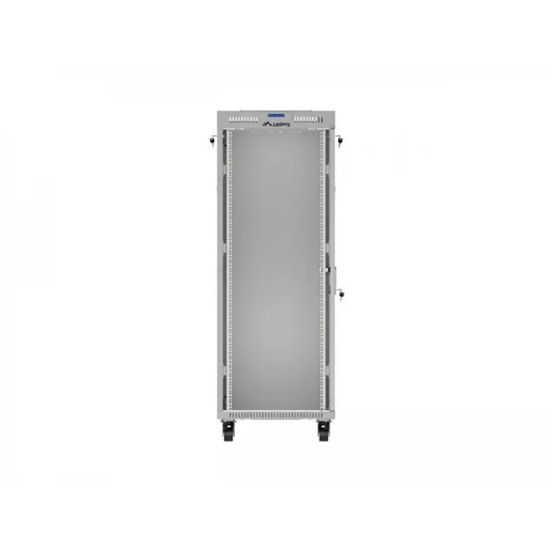 19 inch 32U LANBERG Standing Rack Cabinet 600×800 mm Gray with Glass Door and LCD (Flat Pack)