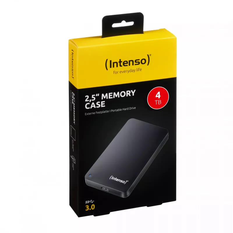 Intenso 4TB Memory Case External Hard Drive, 2.5 inch, USB 3.0, Black