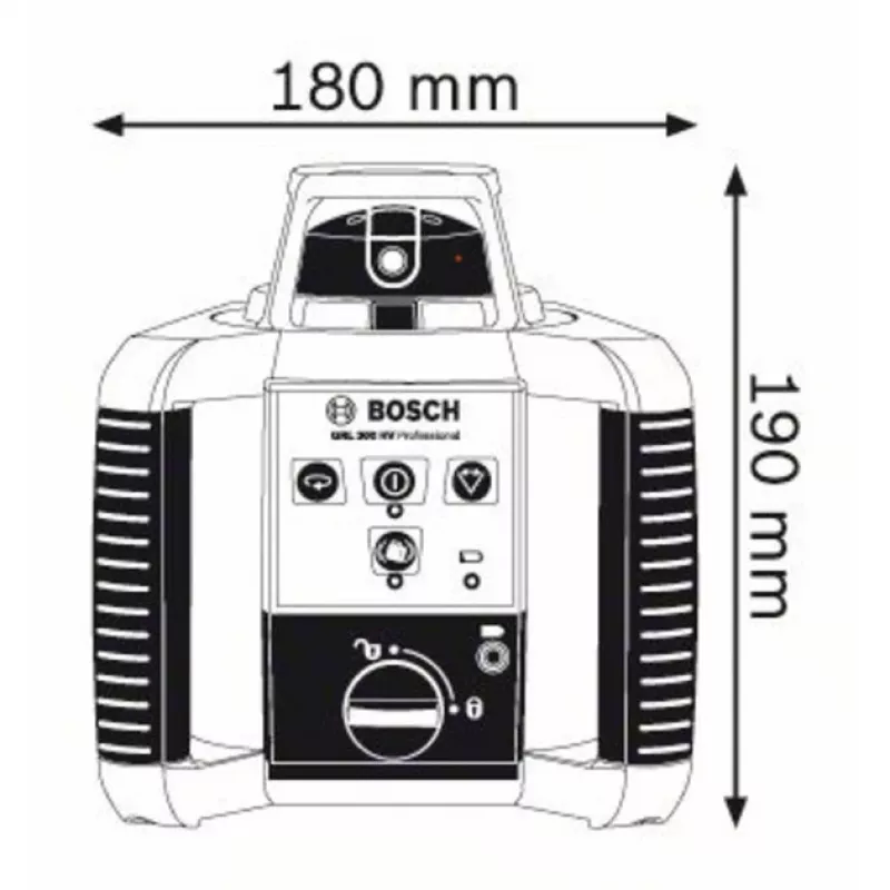 Bosch rotary laser GRL 300 HV Professional blue/black, red laser line and plumb point, with bracket WM 4 and laser receiver LR 1, in case