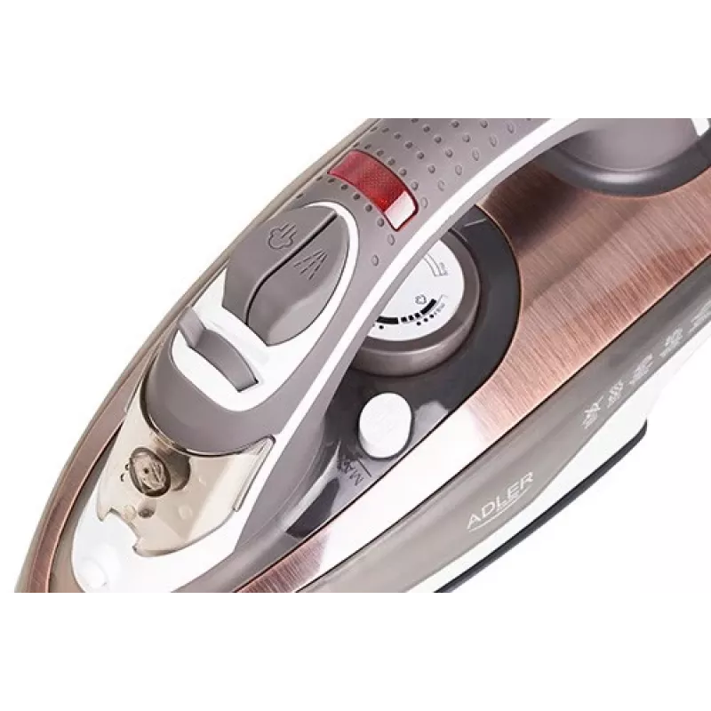 Steam iron Adler AD 5030 — steam iron, 3000 W, ceramic soleplate, 0.31 L water tank, 20 g/min continuous steam, vertical steam, anti-calc
