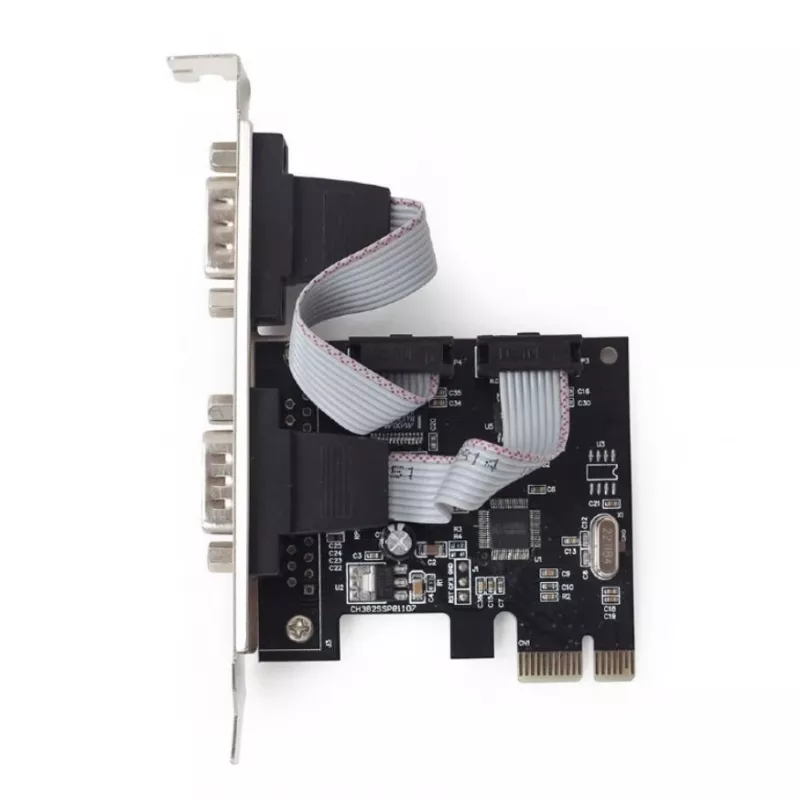 Internal Serial Adapter GEMBIRD SPC-22 PCIe RS-232 Low-profile, WCH382, 16000 Kbit/s, 67×120×20 mm, black