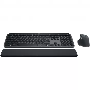 Logitech MX Keys S Combo keyboard Mouse included Office RF Wireless + Bluetooth QWERTZ Swiss Graphite