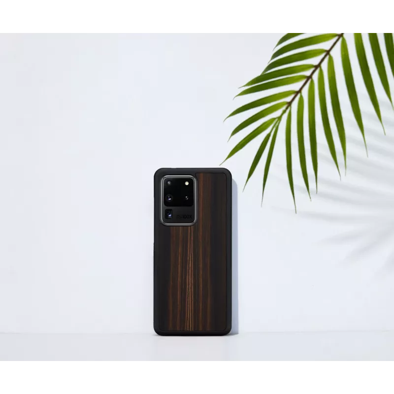 Phone case man and wood Galaxy S20 Ultra ebony black — protective smartphone cover