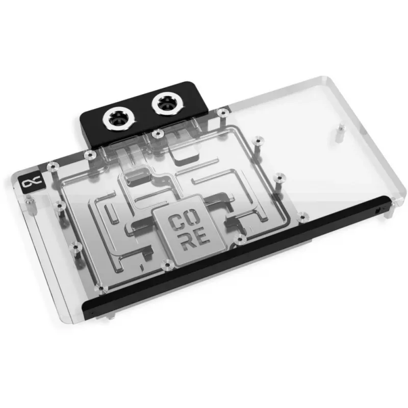 Graphics card backplate Alphacool Core for RX 9070 XT Aorus Elite — transparent chrome finish