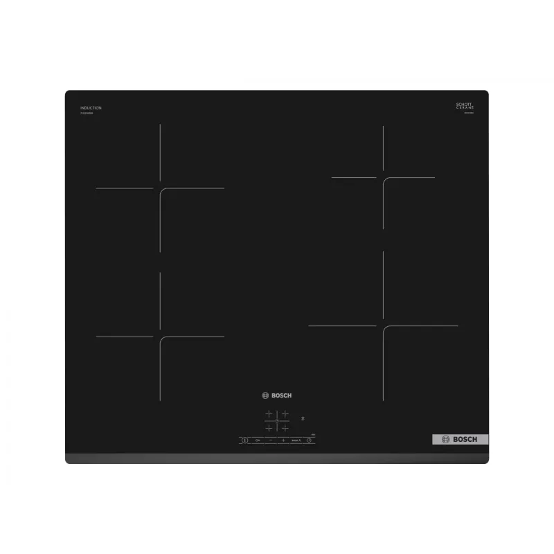 Bosch | Hob | PUE63KBB6E | Induction | Number of burners/cooking zones 4 | Touch | Timer | Black