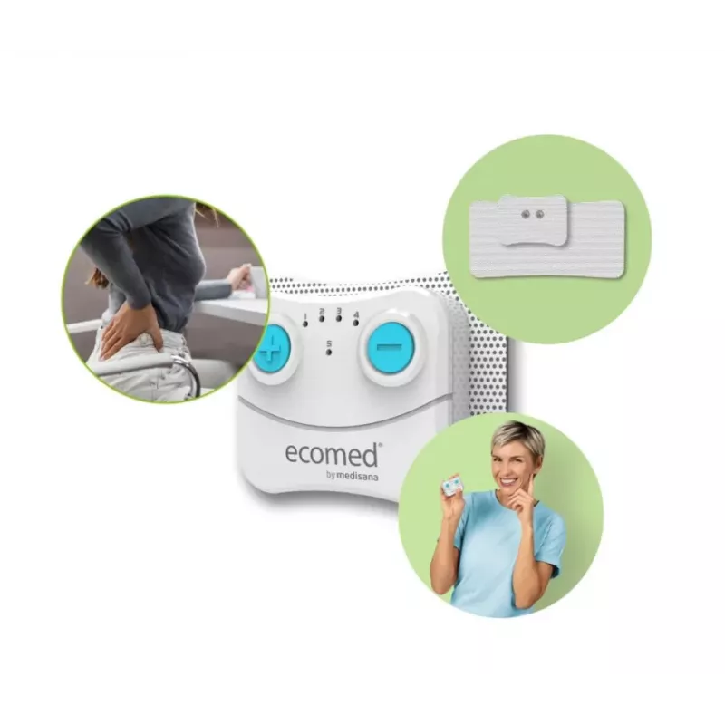 Electrostimulator Medisana TT-10E TENS cordless rechargeable unit — 5 programs, 10 intensity levels, 2 electrodes (74×55 mm)