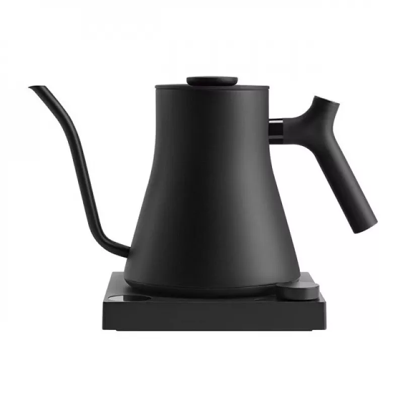 Electric kettle FELLOW 1L 1200W Matte Black — 0.9 L tank, adjustable 40–100°C, stainless steel filter and housing