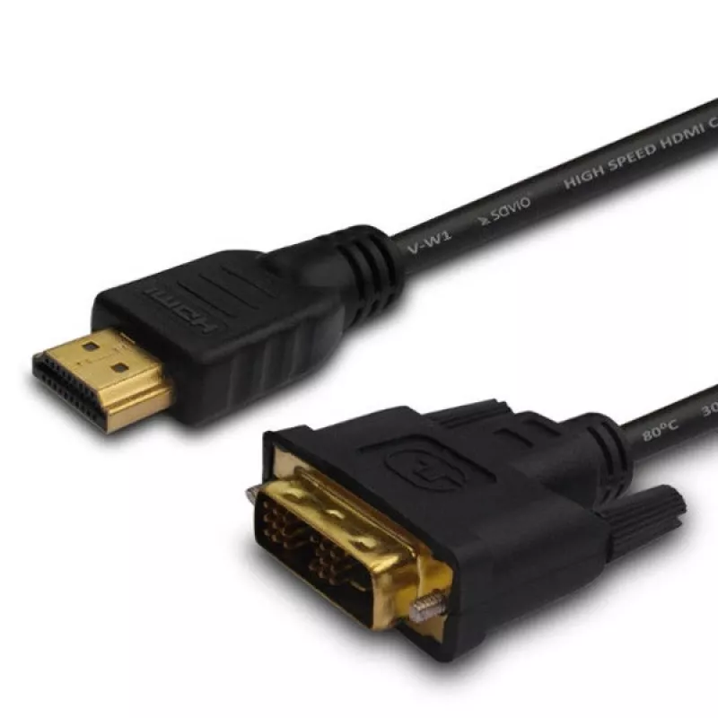 Savio CL-139 Cable E Adapter Video 1.8 M DVI-a HDMI Tipo a (Standard) Black