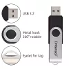 Intenso USB flash drive Office Line, 64 GB, USB-A, 3.2 Gen 1x1, black-Silver, 64 GB, USB Type-A, 3.2 Gen 1 (3.1 Gen 1), swivel ring, Black, Silver