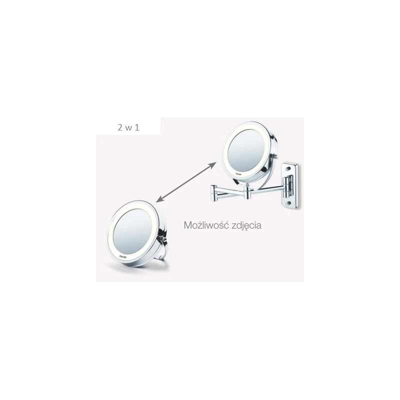 Illuminated cosmetics mirror Beurer BS59 diameter 11 cm silver