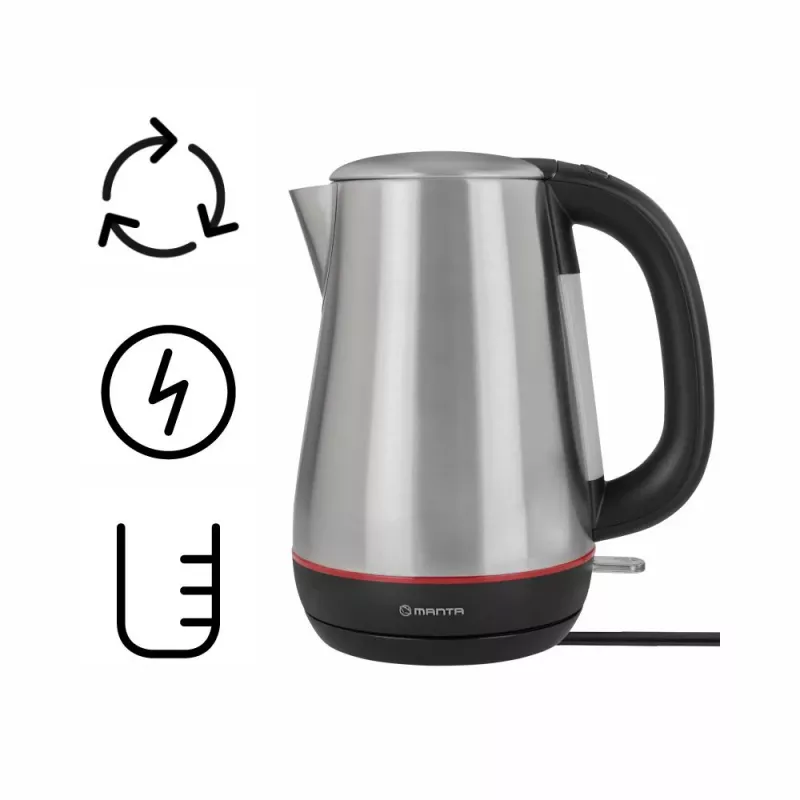 Electric kettle MANTA 1.7L 2200W Stainless Steel